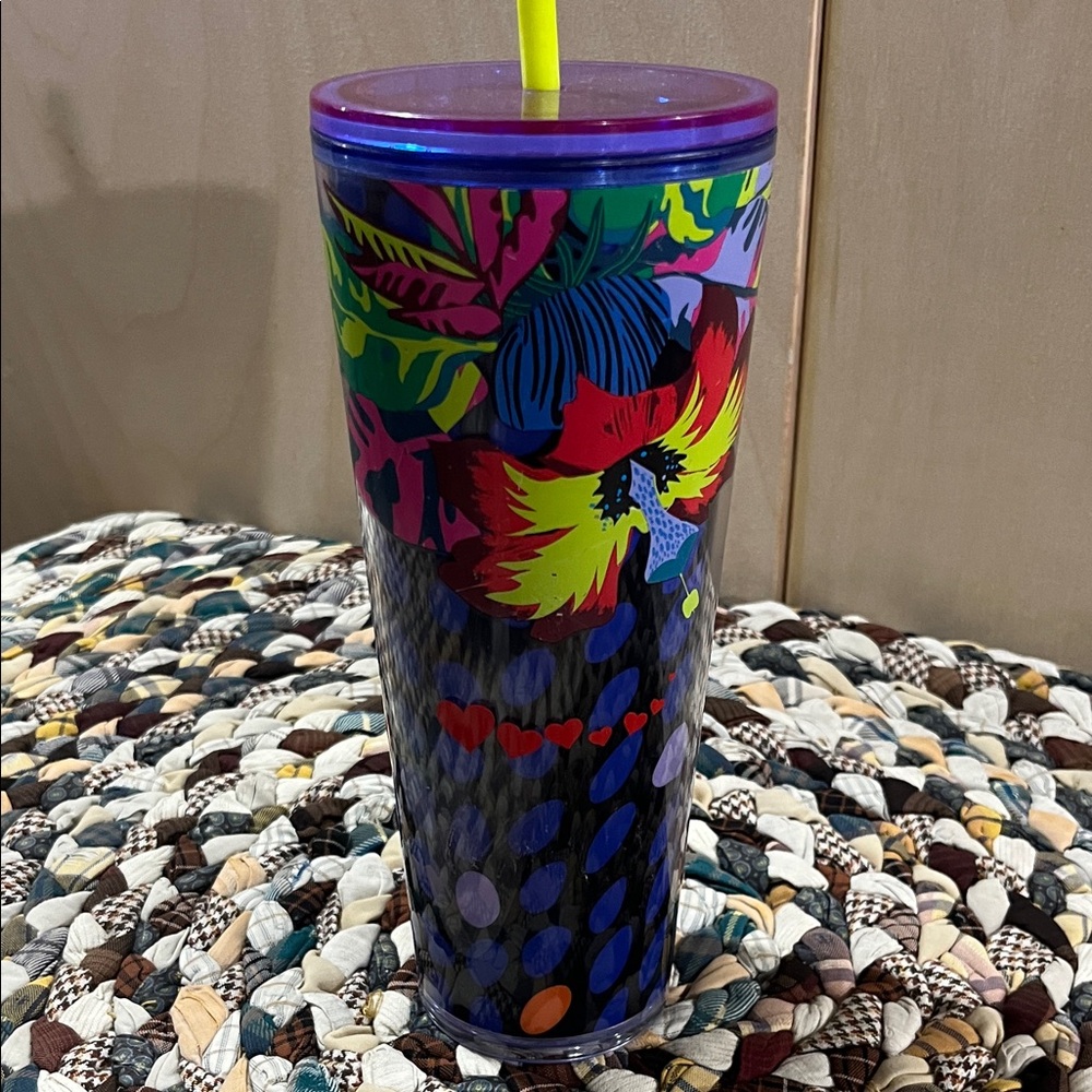 Starbucks Colorful Floral Tumbler with Straw